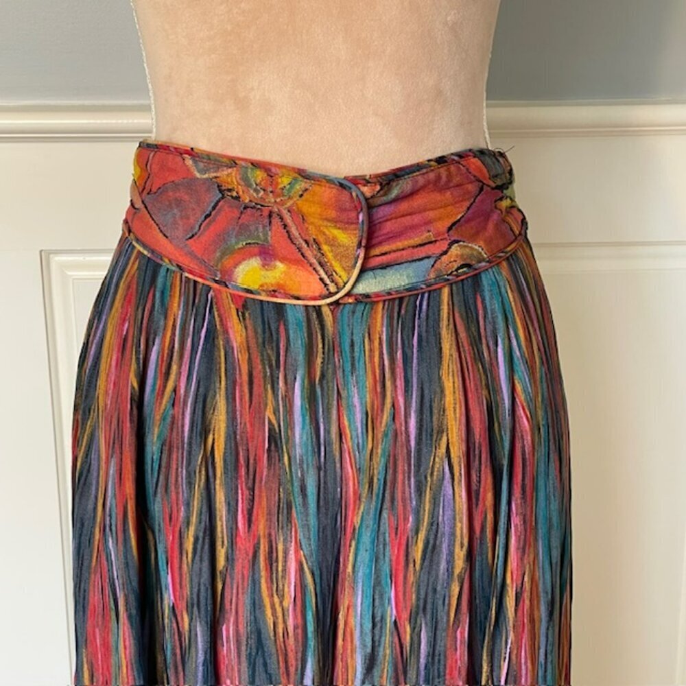 Vintage 80's Boho Marsha Brander Palazzo Pant & Blazer Suit Set Artsy Abstract 8 - Picture 10 of 16